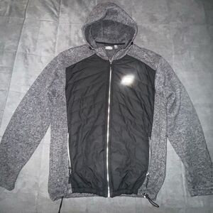 New Balance Men's Gray and Black Zip-Up Sweater size Large